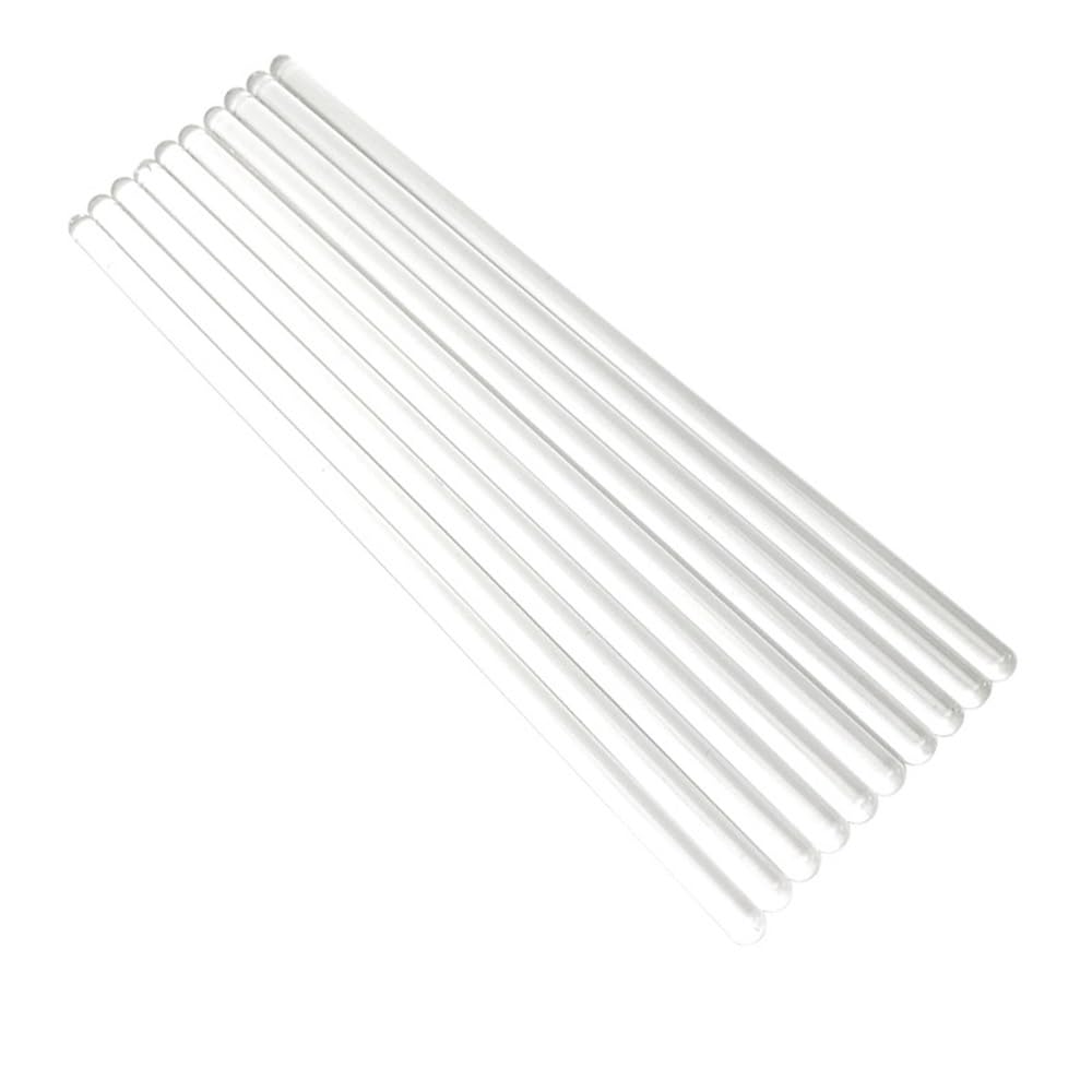 Varilla agitadora transparente 100 varillas agitadoras de cabeza redonda transparentes borosilicato alta pureza, barras guía flujo sólido for equipo enseñanza