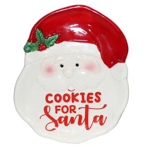 Widdle Gifts Christmas Eve Cookies For Santa Plate Ceramic Santa Face Design 4041