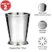 Klikel Mint Julep Cup Classic Beaded Trim Border Moscow Mule Use For Kentucky Derby Julep Set of 2 - Stainless Steel 12oz