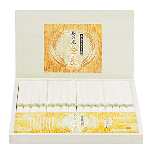 小豆島手延素麺 島の光 金麦 最高級品金帯 800g 16束木箱入り