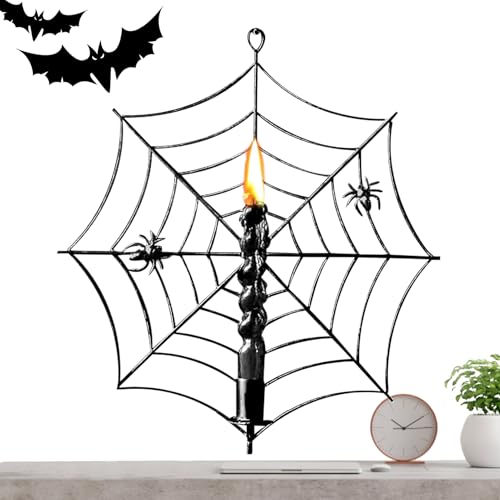 Bkljkf Portavelas,Portavelas De Pared Araña Telaraña Cónico | Soporte Gótico Estilo Festivo Decoración Mural Fiesta Hogar Dormitorio