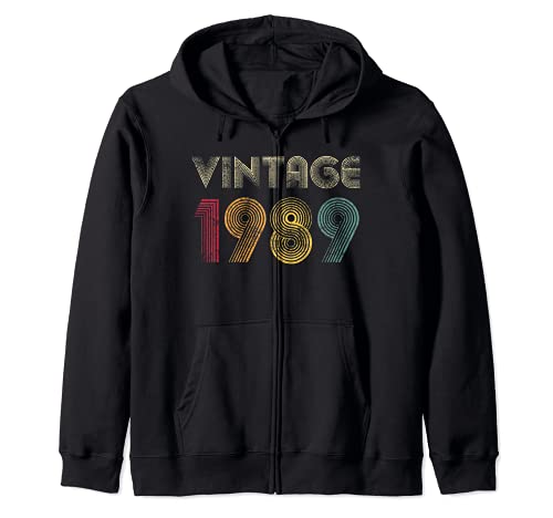 Vintage 1989 32nd Birthday 32 Years Old Men Women Retro Felpa con Cappuccio