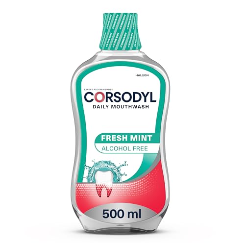 Corsodyl Mouthwash Daily Gum Care, Fluoride Mouthwash, Alcohol Free, Fresh Mint, 500ml