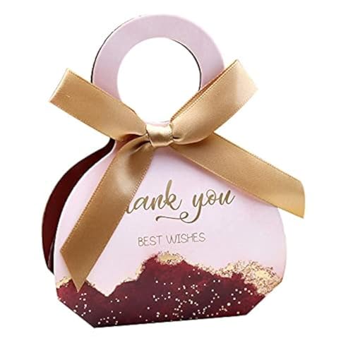 DORIS HOME 50 pcs Birthday Wedding Party Favor Boxes,Burgundy 2.5