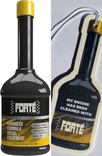 Forte Advanced Formula Diesel Treatment Cleaner Car Fuel 400ml with Free Car Air Freshener Lowers Emissions Reduces Black Smoke Emissions Maintains EGR and Turbo