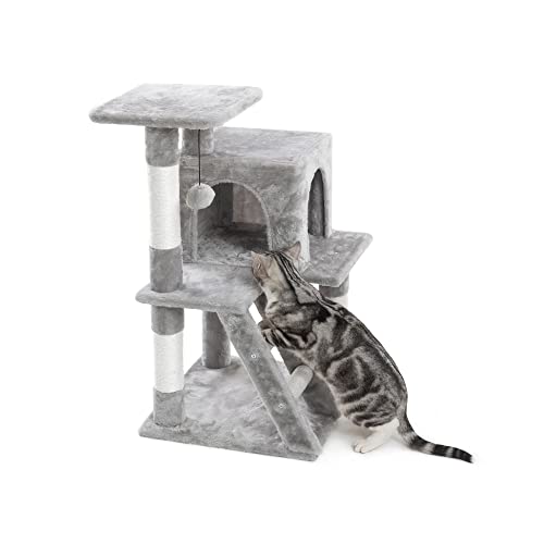 Catreaier Cat Tree Multi-Level Cat Condo With Scratching Posts And Ladder For Small To Medium Cats #TOP2