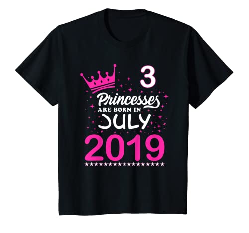 Niños 3rd Birthday Tee Pink Princesses Are Born In Juli 2019 Camiseta