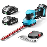 Seesii 20V Cordless 2-in-1 Hedge Trimmer & Grass Shear 12' & 6'' SK5 Blade