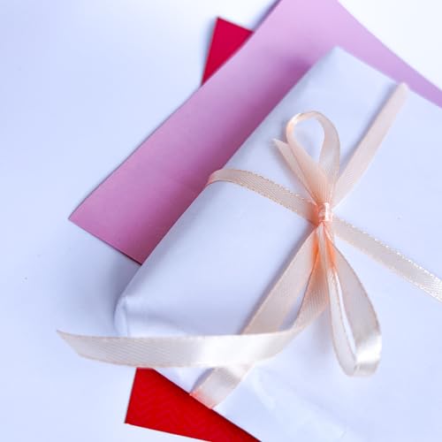 Image of Pale Peach Ribbon 1 /4 Inches 36 Yards Satin Roll Perfect for Scrapbooking, Art, Wedding, Wreath, Baby Shower, Packing Birthday, Wrapping Christmas Gifts or Other Projects