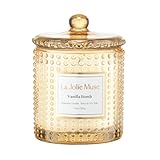 LA JOLIE MUSE Vanilla Bomb Candle –Vanilla, Lemon Zest & Patchouli | 10 oz Natural Soy Wax | 55 Hours Clean Burn | Gift-Ready for Hosts, Gatherings | Elegant Home Décor