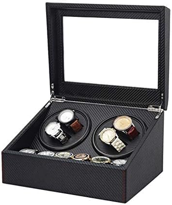 FENOKD Mechanical Watch Shaker 4+6 Double Head Watch Winder Boxes PU Leather Watch Storage Box, 3 Modes and Quiet Motor,