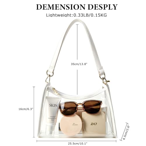 Image of Clear PU Shoulder Purse Bag for Stadium Events and Concert or Sports