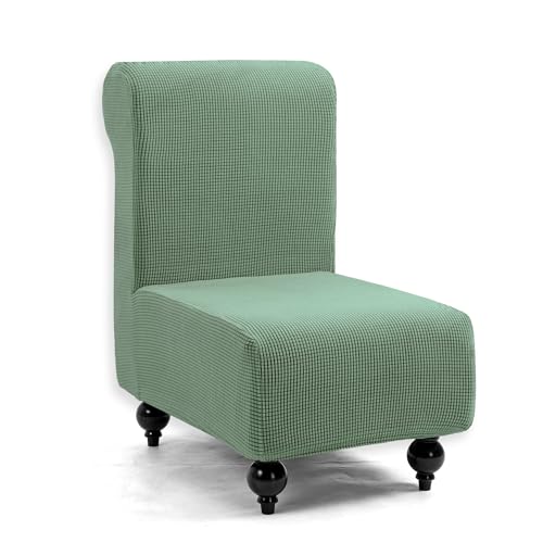 TIANSHU ソファーカバー 1人掛け 肘なし チェアカバー 無地 縦横弾力 ストレッチ フィットタイプ 滑り止め 柔らかい 伸縮素材伸び良く 四季適用 超便利 (1人掛け,シアン)