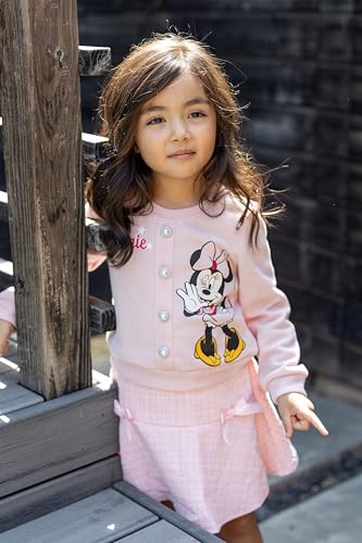 Image of Disney Frozen Elsa Minnie Princess Girl Outfit Knit Top & Tweed Skirt Set 2-13Y