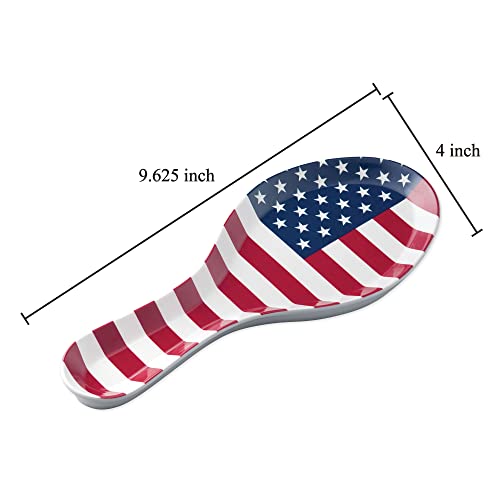Upware Melamine Spoon Rest Spoon Holder Kitchen Utensil Holders 9.625 Inch For Kitchen Counter Dining Table (American Flag) #TOP1