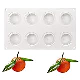 Molde de silicona para postres, molde de silicona para hornear fondant, forma de fruta, azúcar, caramelo, gelatina, chocolate, chocolate (naranja J_29.7 x 17.4 x 5.9 cm)