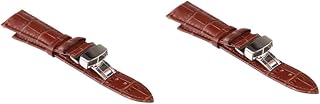 UKCOCO Correa para Hombre 2pcs for Strap Bands Brown Buckle Watchband Fashion Women Watch Clasp Leather Replacement Size Men Genuine with Unisex Band Mm Women's Watch Bands Men's Watch Bands