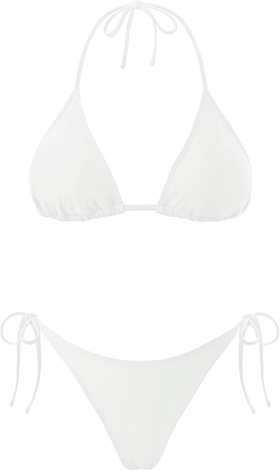 Holipick Two Piece Triangle Bikini Sets for Women String Bathing Suit Halter Top with Side Tie Bikini Bottom - Image 4