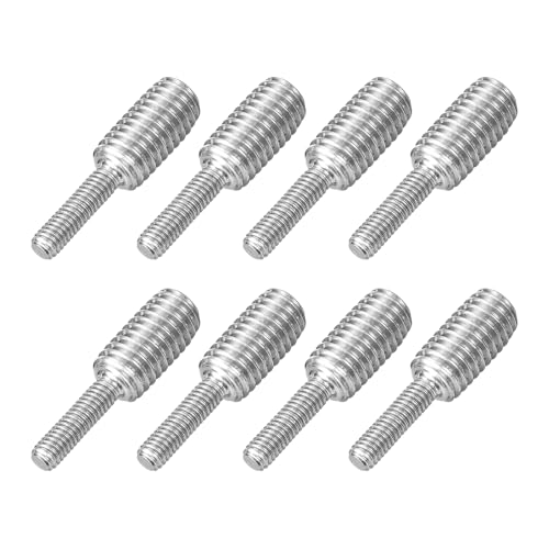 sourcing map Bullone a vite filettata a doppia estremità da M4 x 15 mm a M8 x 15 mm, 8 pezzi in acciaio inossidabile 304, adattatore riduttore per dispositivi di fissaggio per mobili e macchinari