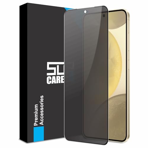SupCares Privacy Tempered Glass for Samsung Galaxy S25 and Galaxy S24 (6.2 Inch) With Installation Kit | 9H Edge to Edge Screen Protector | Black