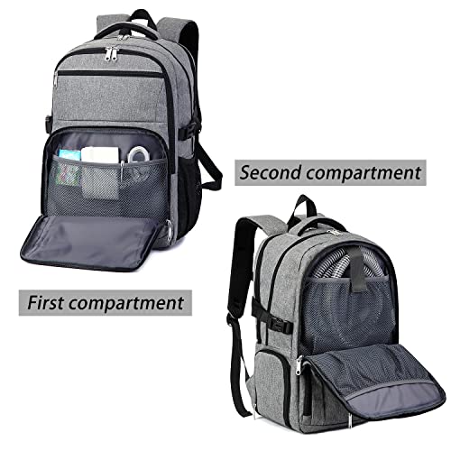 Cpap Backpack Travel Size Cpap Machine Carrying Case Laptop Bag Compatible with Mini Resmed Airsense 9 10 11 Z1 Apex Xt Fit Auto Philips Respironics Dreamstation 3B Medical Luna G3 Sleep Apnea (Gray) - Thumbnail 3