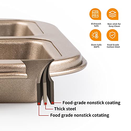 Brownie Pan, Mini Square Muffin Pan Nonstick 12 Cavity Small Cupcake Pan Individual Brownie Mold For Baking Brownie Muffin Cupcake Keto Fat Bombs, Great For Halloween, Christmas #TOP1