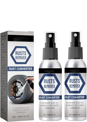 Spray convertitore di ruggine senza ferro, convertitore di ruggine per autoveicoli, conversione in strato protettivo stabile, spray convertitore di rimozione ruggine per protezione dei metalli (2PCS)