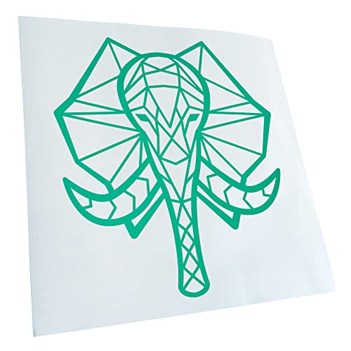 Kiwistar - Autocollant - éléphant trompe polygone - turquoise - G24 - Pour voitures, vélos, véhicules, motos, cyclomoteurs, tuning, vitres arrière