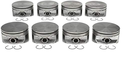 Silvolite Hypereutectic Flat Top Pistons & Ring compatible with 2002-08 GM Chevrolet 6.0L LQ9 LS2 LS Corvette Escalade GTO (4.020\" Bore Diameter) - Thumbnail 3
