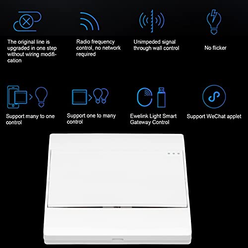 Interruptor inteligente, interruptor inteligente de controle remoto Um botão branco para sala de est