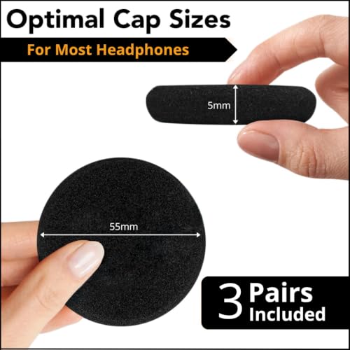 Image of Crysendo Cushion for Koss Porta Pro 55mm Foam Ear Pads 3 Pairs Black Pack