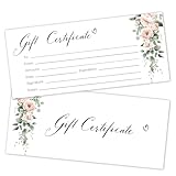【PACKAGE CONTENTS】You will receive 25 gift certificates, approximately 8 x 3.5 inches, large enough for everyday use, holidays, and special events. 【EXQUISITE DESIGN】Our gift certificates feature elegant designs, double-sided printing, and a fill-in ...