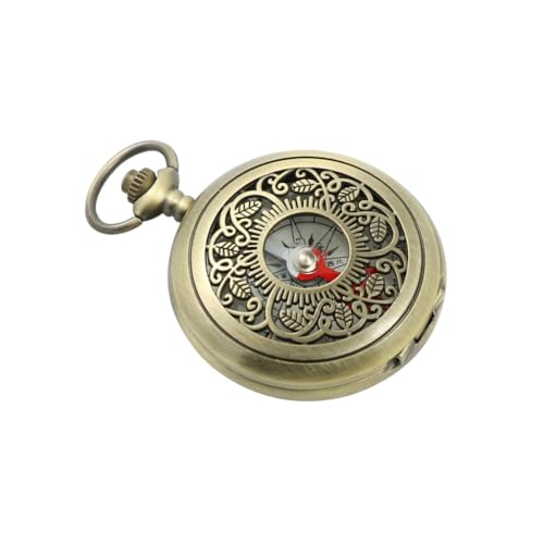 Boussole rétro en alliage de zinc style montre de poche vintage lumineuse évidée