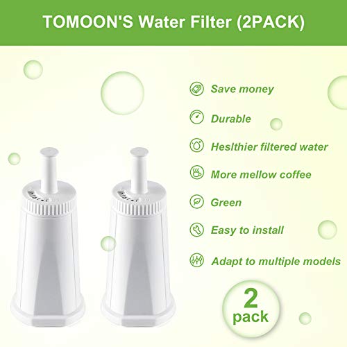 2 Pack Breville Bes880 Water Filter Replacement,Compatible With Breville Sage Oracle Touch, Barista, Claro Swiss, Bes878, Bes920, Bes008 Espresso Coffee Machine,Replaces Part #Bes008Wht0Nuc1 #TOP1