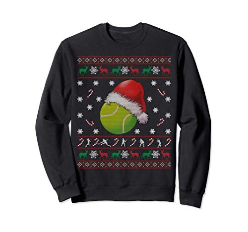 Tennis Ball Santa Hat Ugly Christmas Sweater Gift Felpa