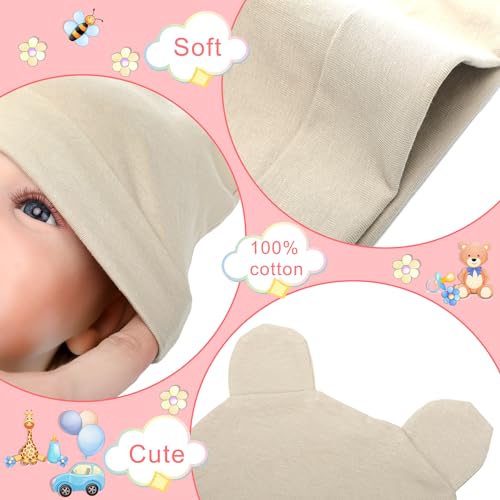 Image of Toulite 10 Set Newborn Baby Socks Hat and Mittens Soft Ankle Sock Newborn Beanie Mitten for Boys Girls 0-6 Month Infant