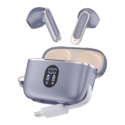 Wireless Earbuds Bluetooth 6.0 Headphones with LED Power Display and Power Bank Charging Case 50H Playtime IPX7 Waterproof in-Ear Ear Buds with Mic Deep Bass Earphones for iPhone Android Samsung