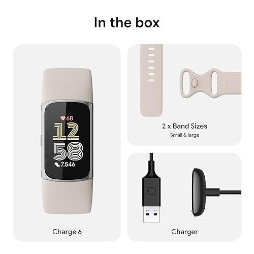 Google Fitbit Charge 6 - Fitness Tracker - Porcelain/Silver - image 6