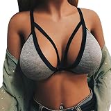 Crop Tops Damen Push Up BH Sexy Dessous Damen Für Sex Push Up Bra Gothic Kleidung Korsett Festival Outfit Y2K Cami Tops Strapsen Corset Top Rave Outfit Unterwäsche Bustier Spaghetti Rückenfreie BH