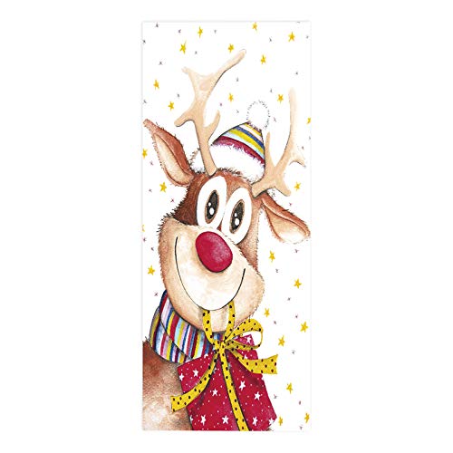  BUIDI 2 Pezzi/Set Natale alci Cervi Adesivi per Porte frigo Adesivi per Porte Decorazioni murali murali Come Immagine