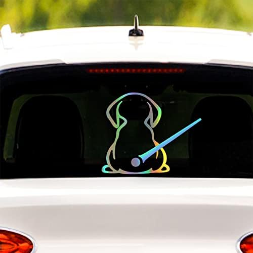 Iprokiu Cartoon Cute Animal Puppy Car Sticker Funny Dog Moving Tail Waving Wiper Sticker Rear Window Wiper Decal Windshield Sticker Waterproof Vinyl Decals Decoration for Car Wiper (Dazzle Color)
