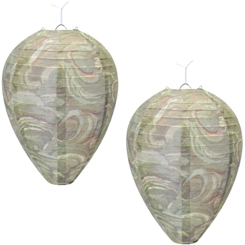 Halatool 2 Pcs Hanging Fake Wasp Nest Outdoor Fake Hornets Nest Decor for Home and Gardenï¼ˆ Camouflage ï¼‰