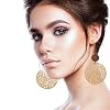 12 Pairs Boho Vintage Geometric Round Earrings Wooden Leather Ethnic Style Vintage Sunflower Earrings Christmas for Women #2