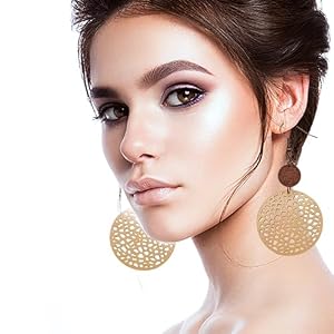 12 Pairs Boho Vintage Geometric Round Earrings Wooden Leather Earrings Ethnic Style Vintage Sunflower Earrings Christmas Earrings for Women