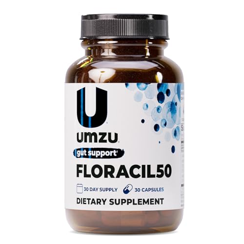UMZU Floracil50 Prebiotics and Probiotic for Women + Men, 50 Billion CFU for Digestion, Gut Health, Acidophilus, Rhamnousus, Immunity, Energy (30 Capsules)
