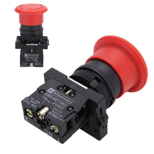 Interrupteur d'arrêt d'urgence rouge NC ZB2-BE102C commande 600V 10A