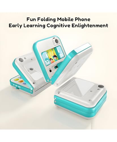 Image of iPlay iLearn Baby Cell Phone Toy for 6-12 Months | Flip Smartphone Pretend Play Musical Toy with Mirror & Sounds | Montessori Learning Toy for Toddlers (Pack of 1)
