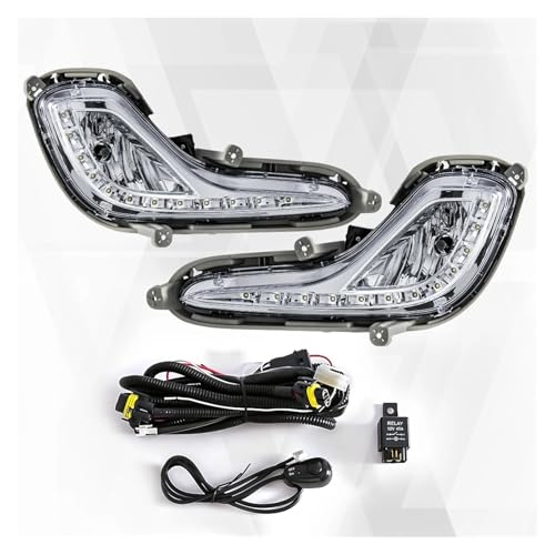 Feux antibrouillard Hyundai Accent 2012-2017 avec feux diurnes voiture DRL LED