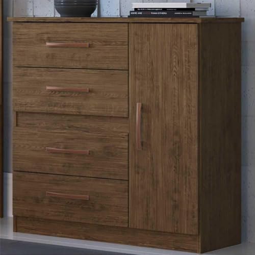 Cômoda 4 Gavetas 1 Porta Luíza Multimóveis Cr4157 Amarula