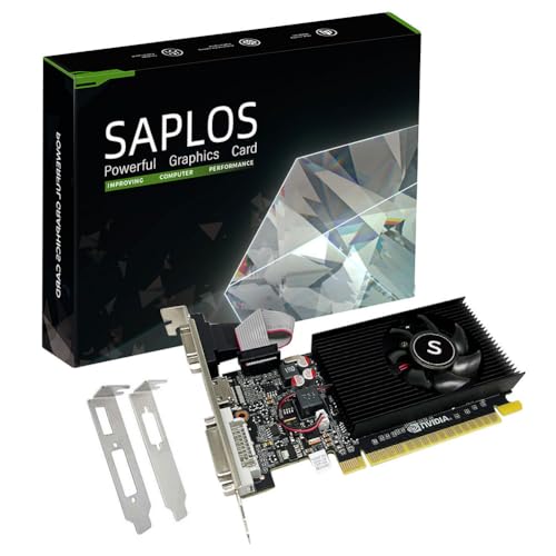 SAPLOS Low Profile GT210 Grafikkarten für PC, 1GB Video Card, DDR3 64-bit, HDMI DVI VGA, PCI Express x16, DirectX 10